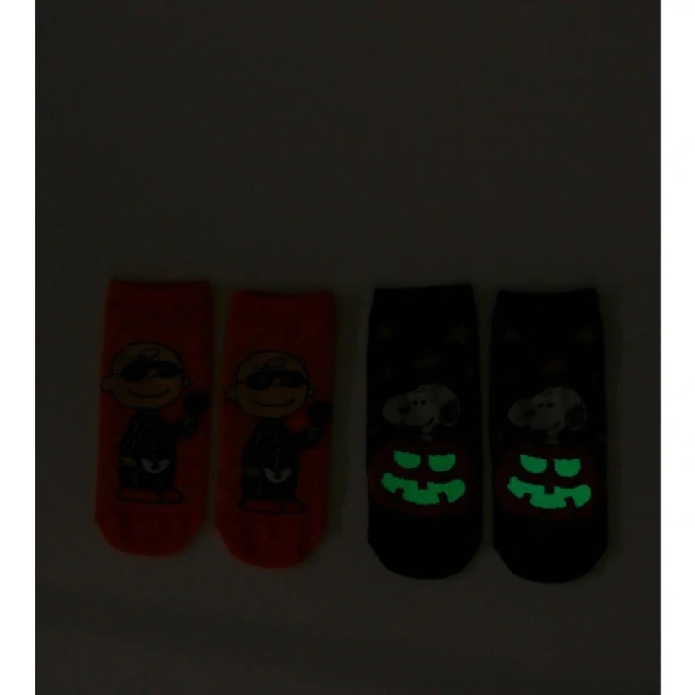 Peanuts Snoopy & Charlie Brown Halloween No Show Socks‎ 2 Pairs Hot Topic